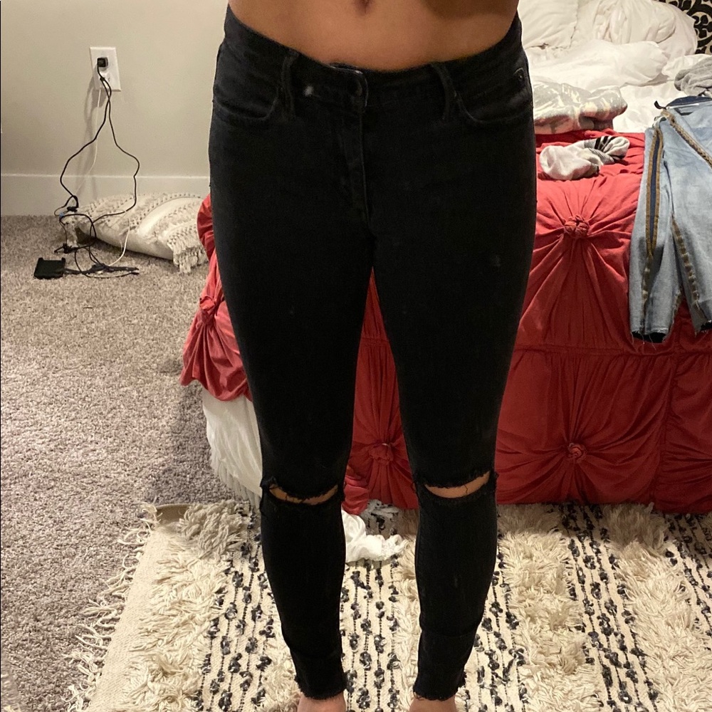 Joes jeans - Black, ripped, raw hem, mid-rise